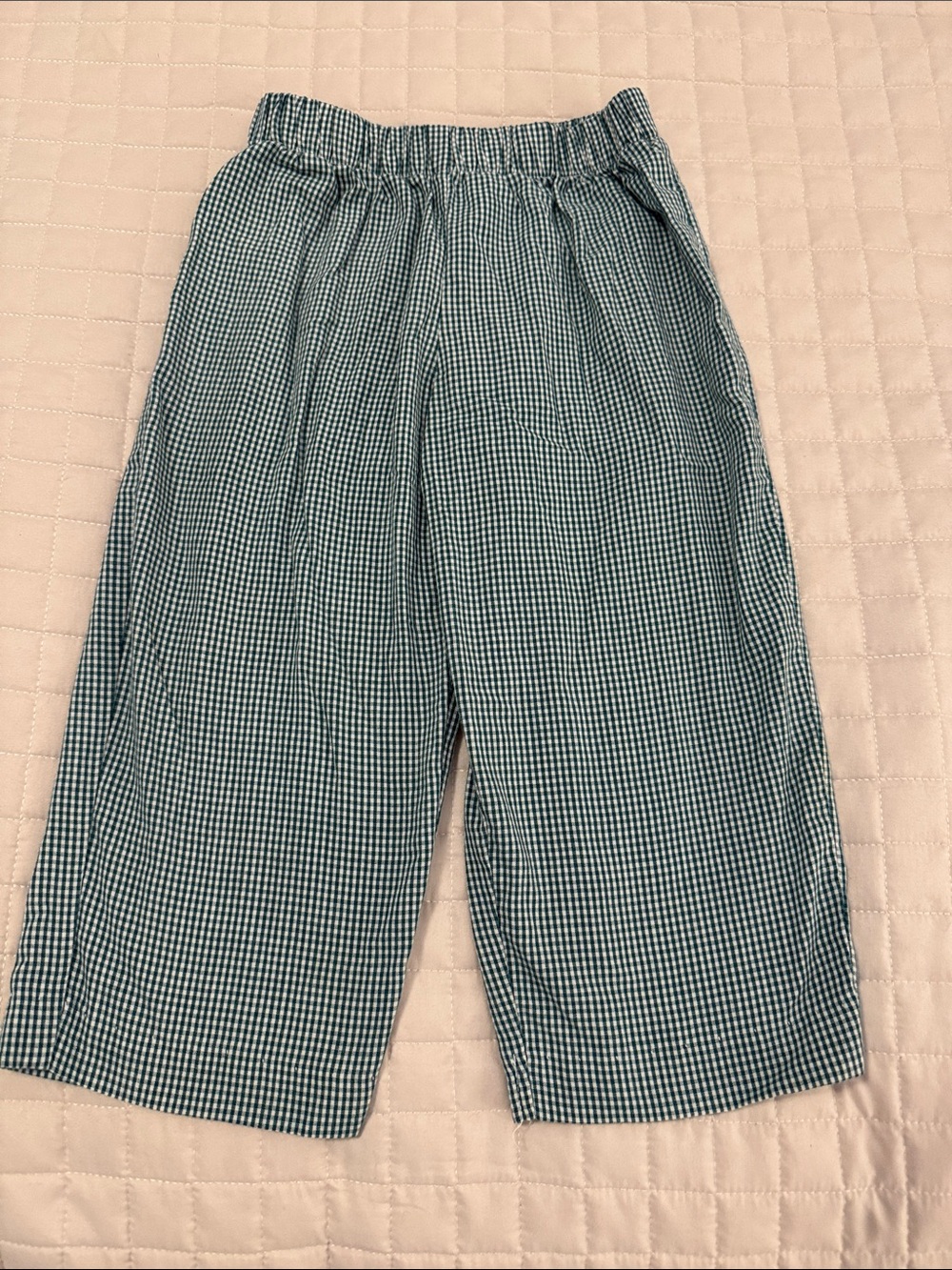 Vive la Fete hunter green check pants 18 months cotton poly